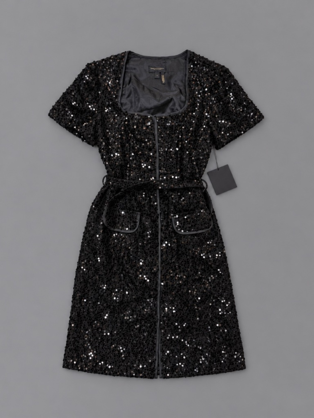 Donna Karan New York Sequin Belted Dress – Size 4